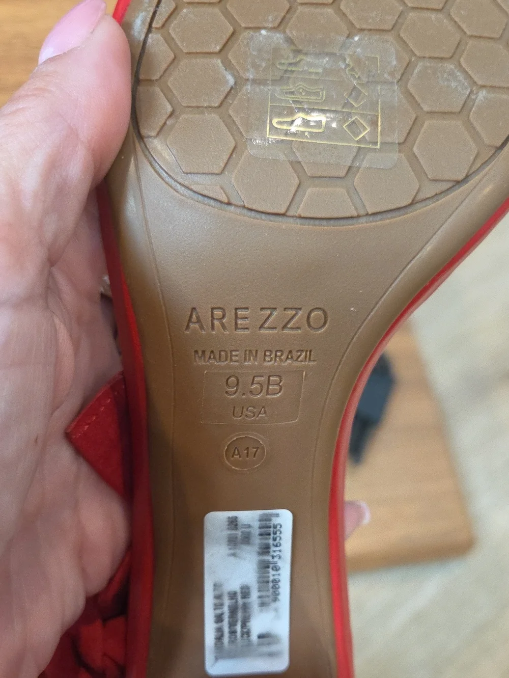 Made In Brazil Arezzo Isabelli Red Suede High Block Heel Sandals 9.5 NEW NWOB